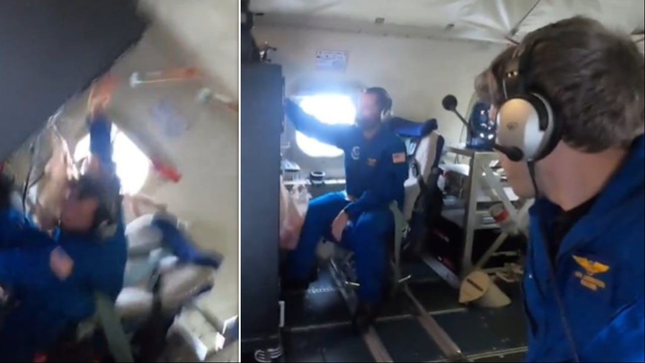 En redes sociales se publicó un video que mostró los angustiosos momentos de una tripulación atravesando el huracán Milton