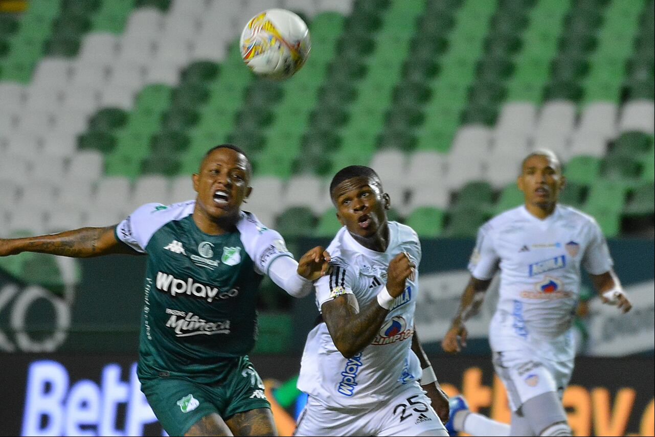 Imagen del partido entre Deportivo Cali y Junior de Barranquilla por la quinta fecha de los cuadrangulares semifinales del segundo semestre de la Liga colombiana 2023.