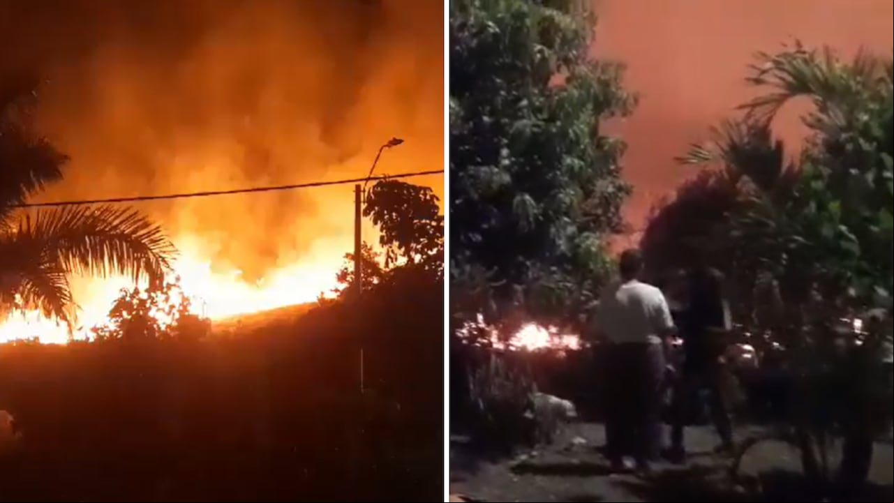 El fuego se tomó un terreno que está al lado de un conjunto residencial.