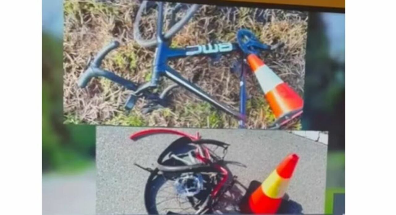 Así quedó la bicicleta del empresario.
