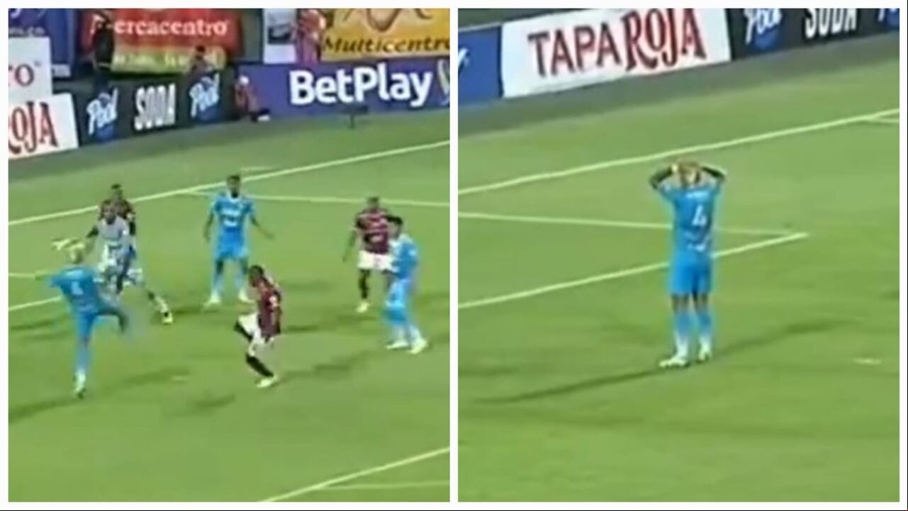 Momento del autogol de de Julián Anaya con Jaguares.