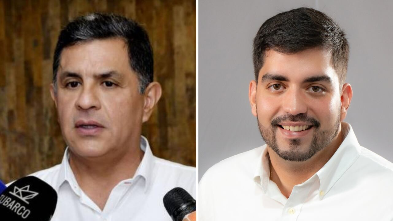 El concejal electo Juan Felipe Murgueitio y el alcalde de Cali, Jorge Iván Ospina.