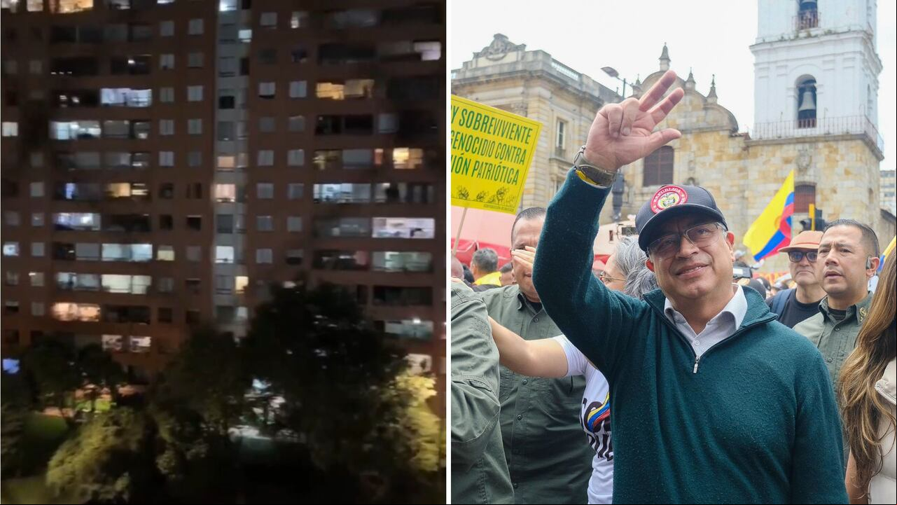 Reportan 'cacerolazo' en Bogotá en contra del presidente Gustavo Petro.