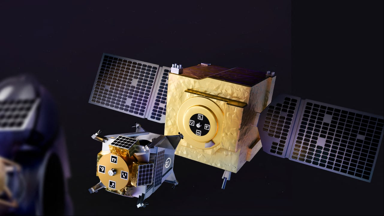 La compañía estadounidense Orbit Fab tiene como objetivo producir "gasolineras" en el espacio. Esta imagen muestra la representación de una estación de servicio espacial.