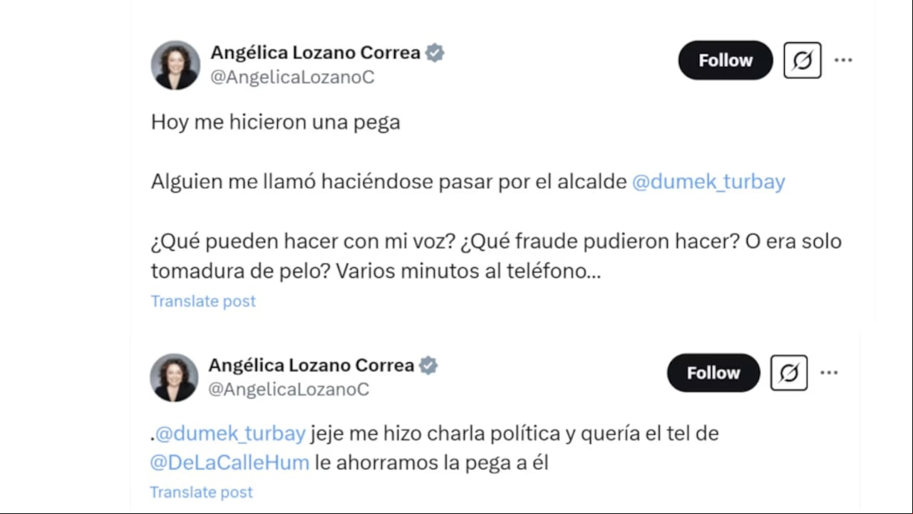 La congresista fue ada por un desconocido a través de WhatsApp y sostuvo una conversación con él. El sujeto intentó obtener el número de teléfono de Humberto de la Calle.