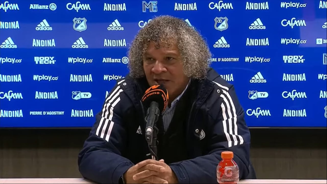 Alberto Gamero en rueda de prensa tras perder el clásico frente a Santa Fe.