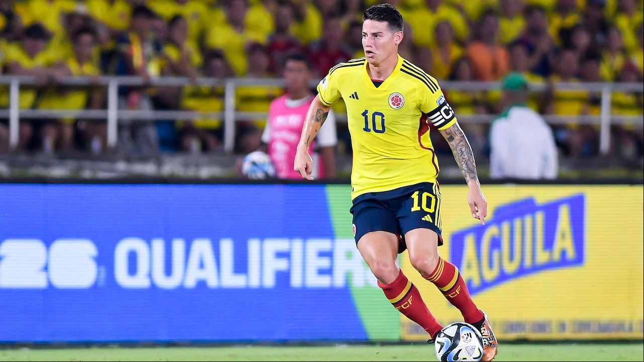 James Rodríguez en el partido de Colombia contra Brasil.