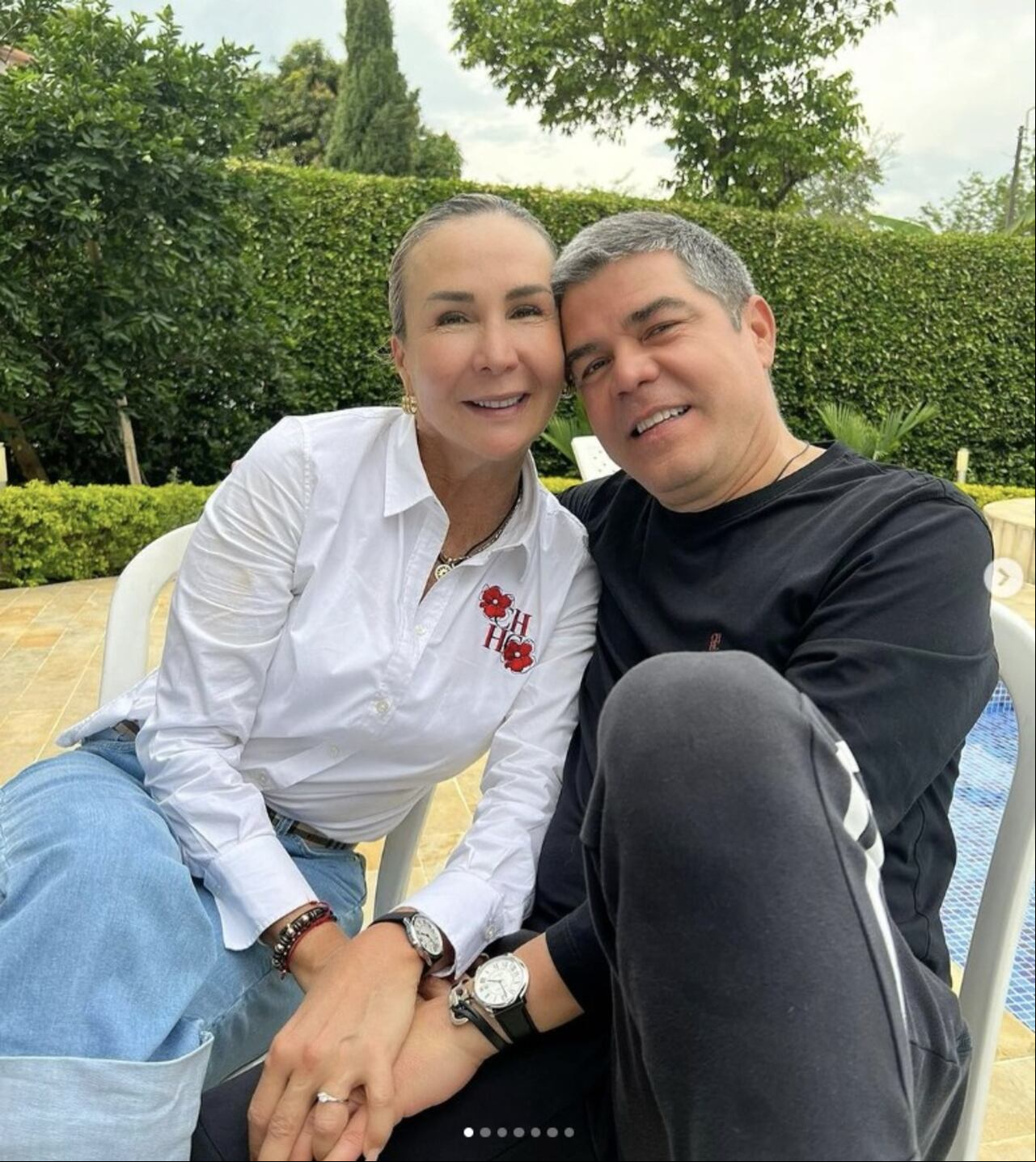 Luz Mery Tristán, junto a quien era su pareja sentimental.