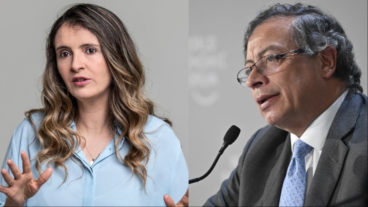 La senadora Paloma Valencia y el presidente Gustavo Petro.