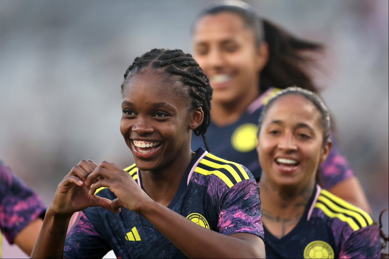 SAN DIEGO, CALIFORNIA - FEBRUARY 27: Linda Caicedo #18 of Colombia. reacts after scoring a goal during the second half of a game against Puerto Rico for Group B - 2024 Concacaf W Gold Cup at Snapdragon Stadium on February 27, 2024 in San Diego, California. (Photo by Sean M. Haffey/Getty Images)