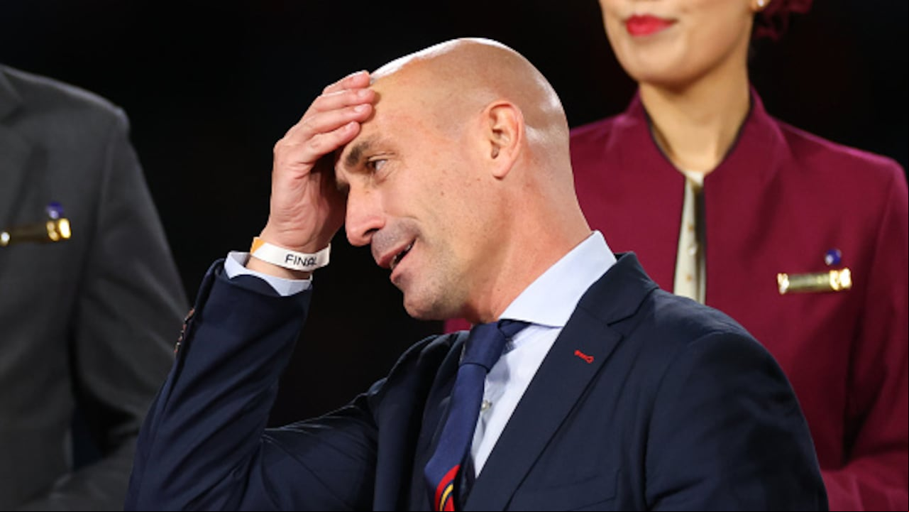 SYDNEY, AUSTRALIA - AUGUST 20: Luis Rubiales,President of Spain's football federation during the FIFA Women's World Cup Australia & New Zealand 2023 Final match between Spain and England at Stadium Australia on August 20, 2023 in Sydney, Australia. (Photo by Marc Atkins/Getty Images,)