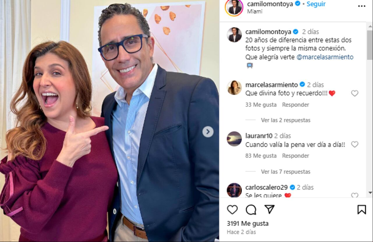 Marcela Sarmiento y Camilo Montoya, presentadores de entre 2001 y 2006.