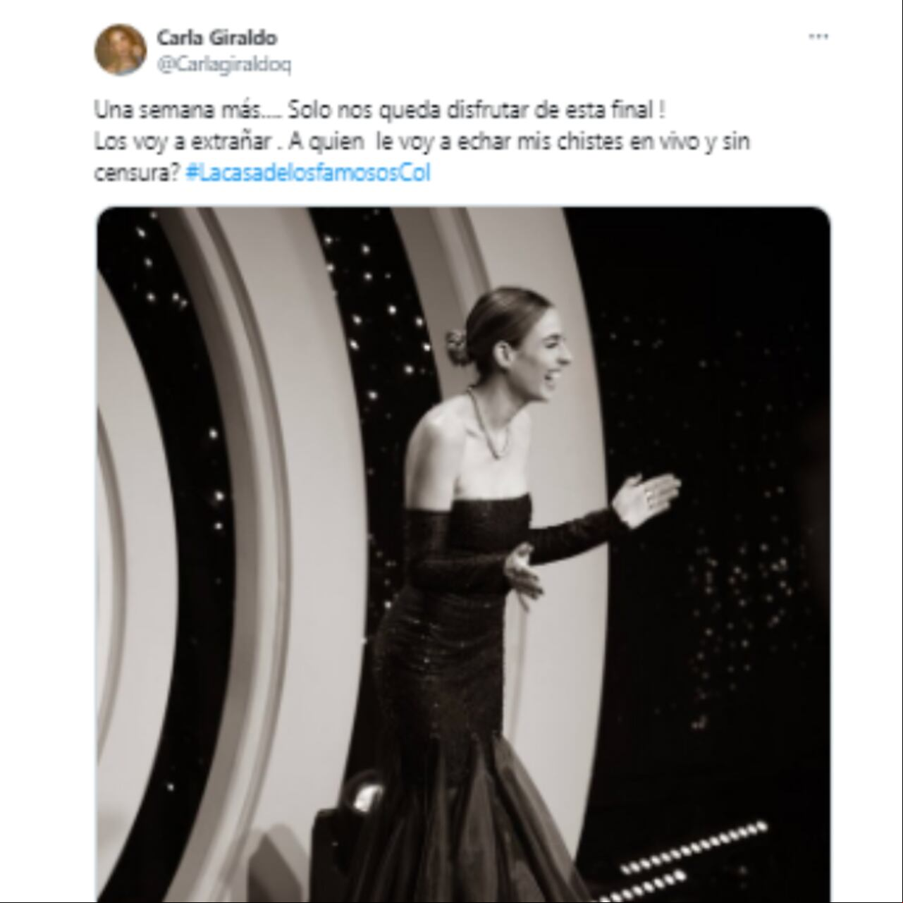 La presentadora se mostró nostálgica ante la final de reality.