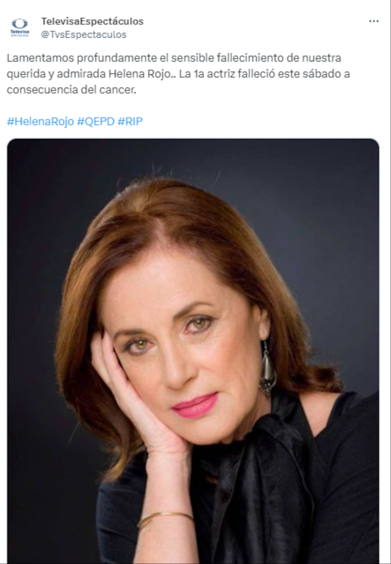 La actriz mexicana Helena Rojo falleció por culpa del cáncer que padecía.