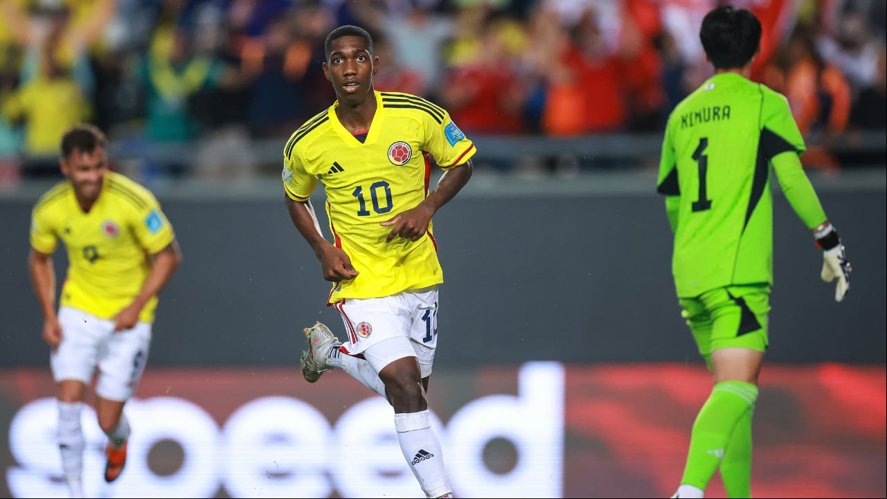 Yaser Asprilla anotó ante Japón su primer gol de la Copa del Mundo Sub-20.