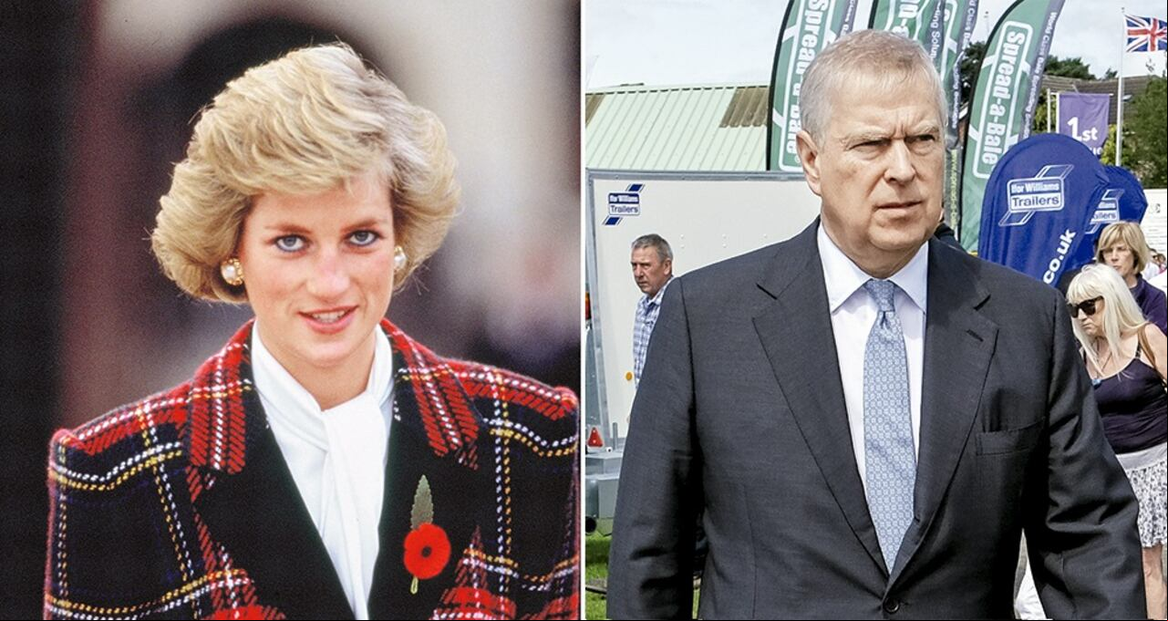 La princesa Diana de Gales junto al príncipe Andrés.