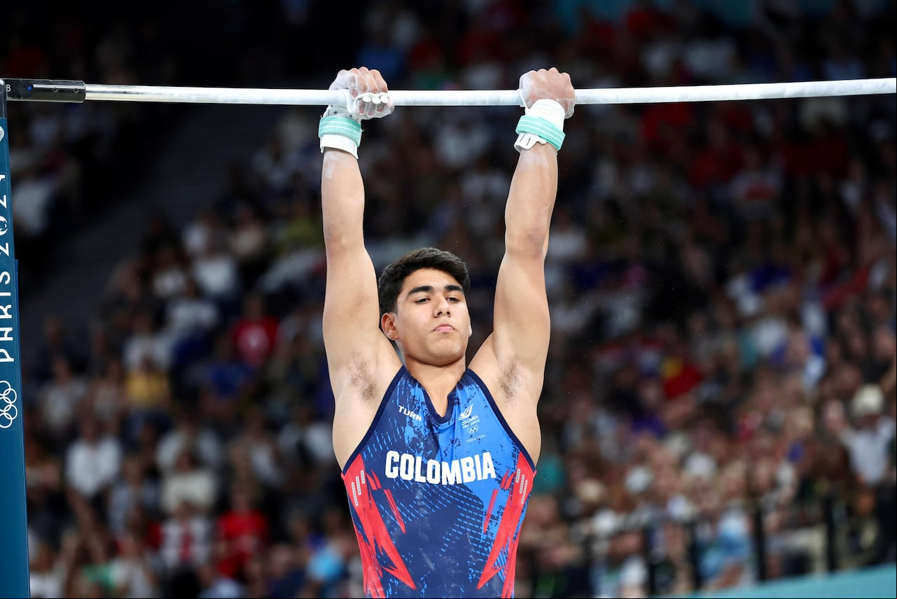 El gimnasta colombiano Ángel Barajas, medallista de plata en los Juegos Olímpicos de París 2024.