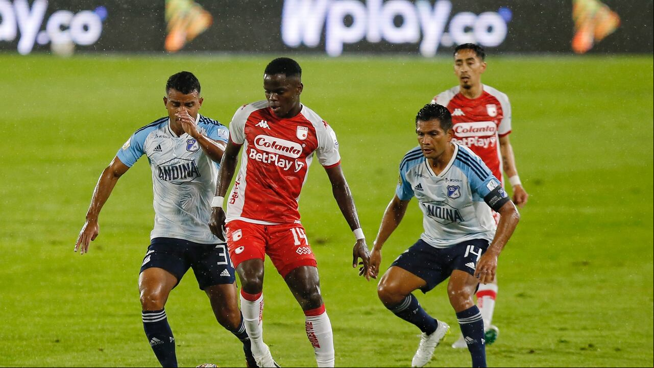 Imagen del partido entre Millonarios e Independiente Santa Fe por la fecha 10 del segundo semestre de la Liga colombiana 2023.