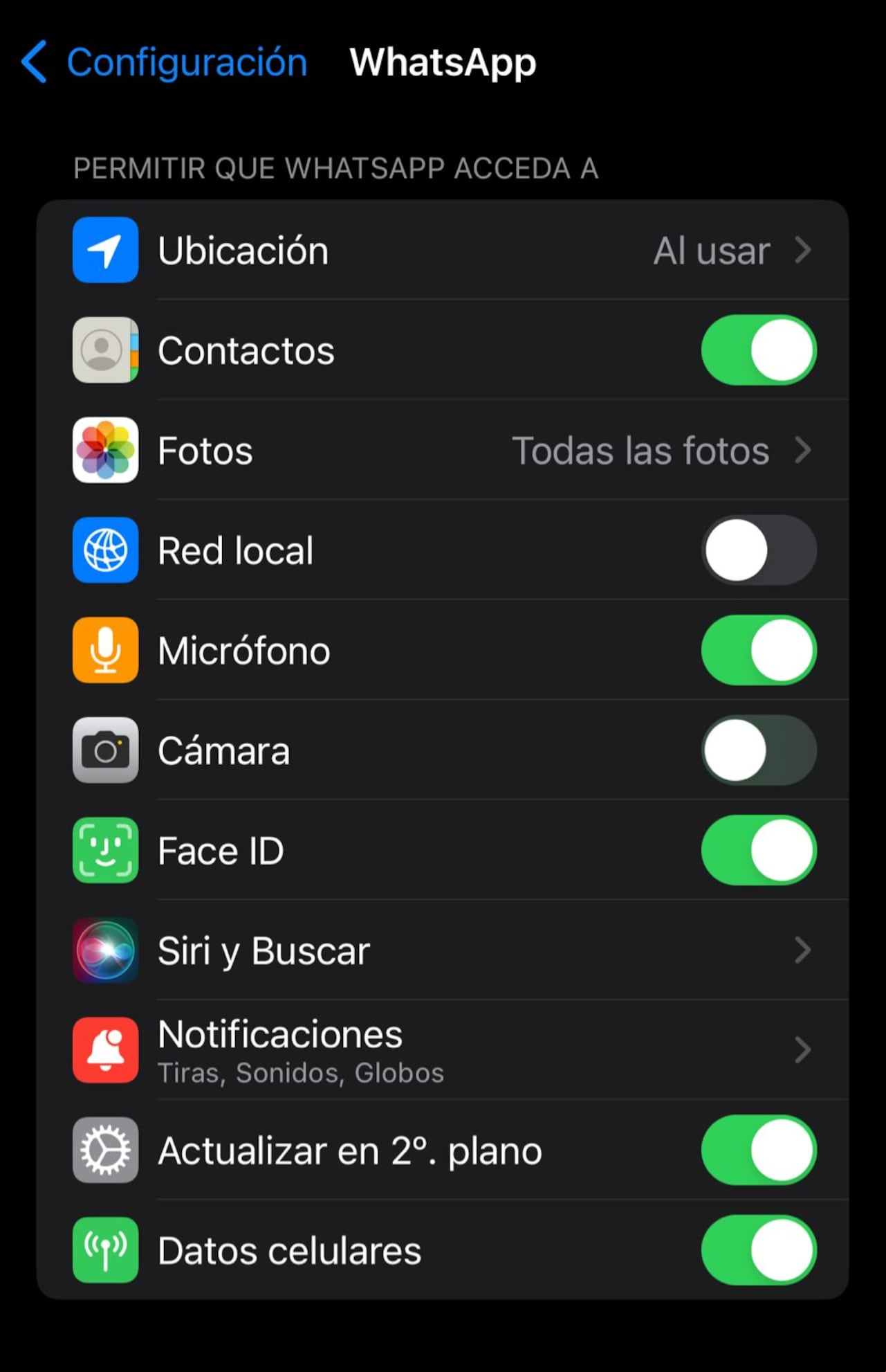 Deshabilita la opción de la cámara de WhatsApp en iOS