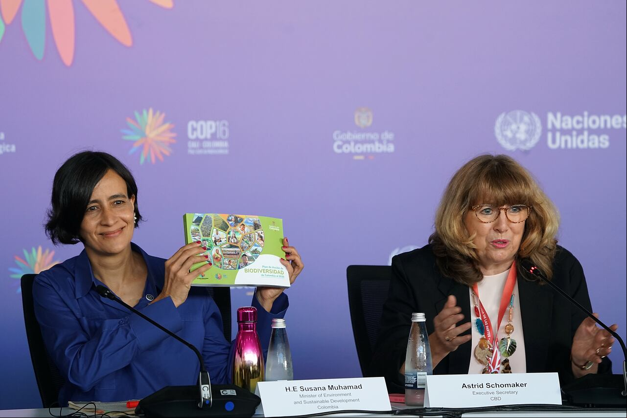 Ministra de Ambiente, Susana Muhamad, recibió la presidencia de la COP de manos de China. Foto Jorge Orozco / El País