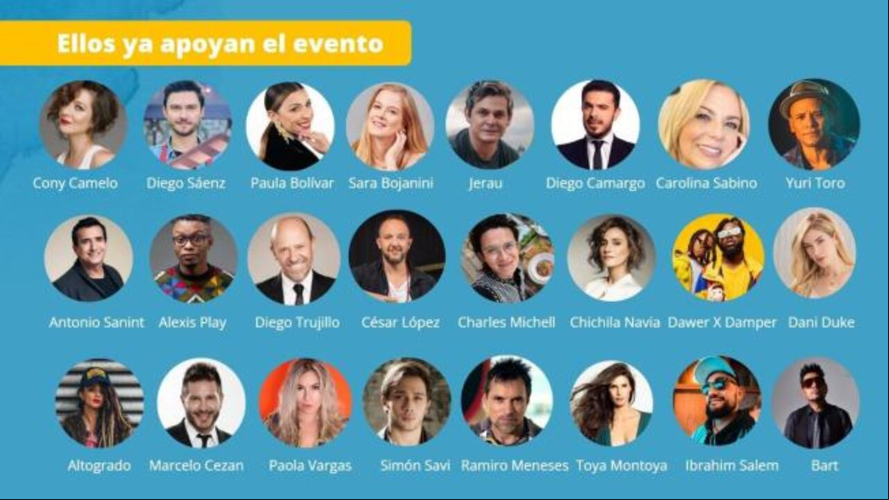 Estos son algunos de los famosos que harán parte de la Donatón por un futuro sin hambre