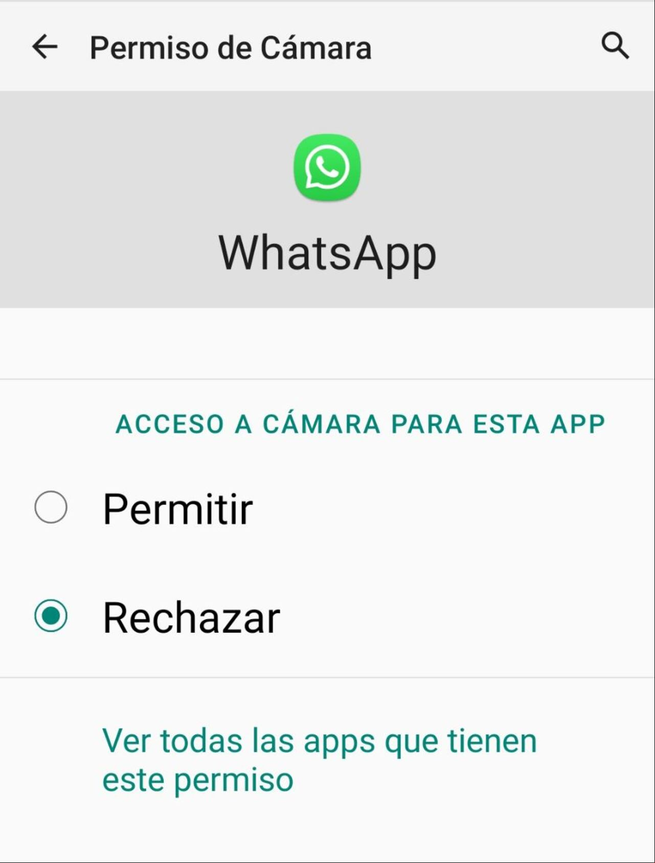 Aprende a deshabilitar la opción de cámara a WhatsApp desde Android