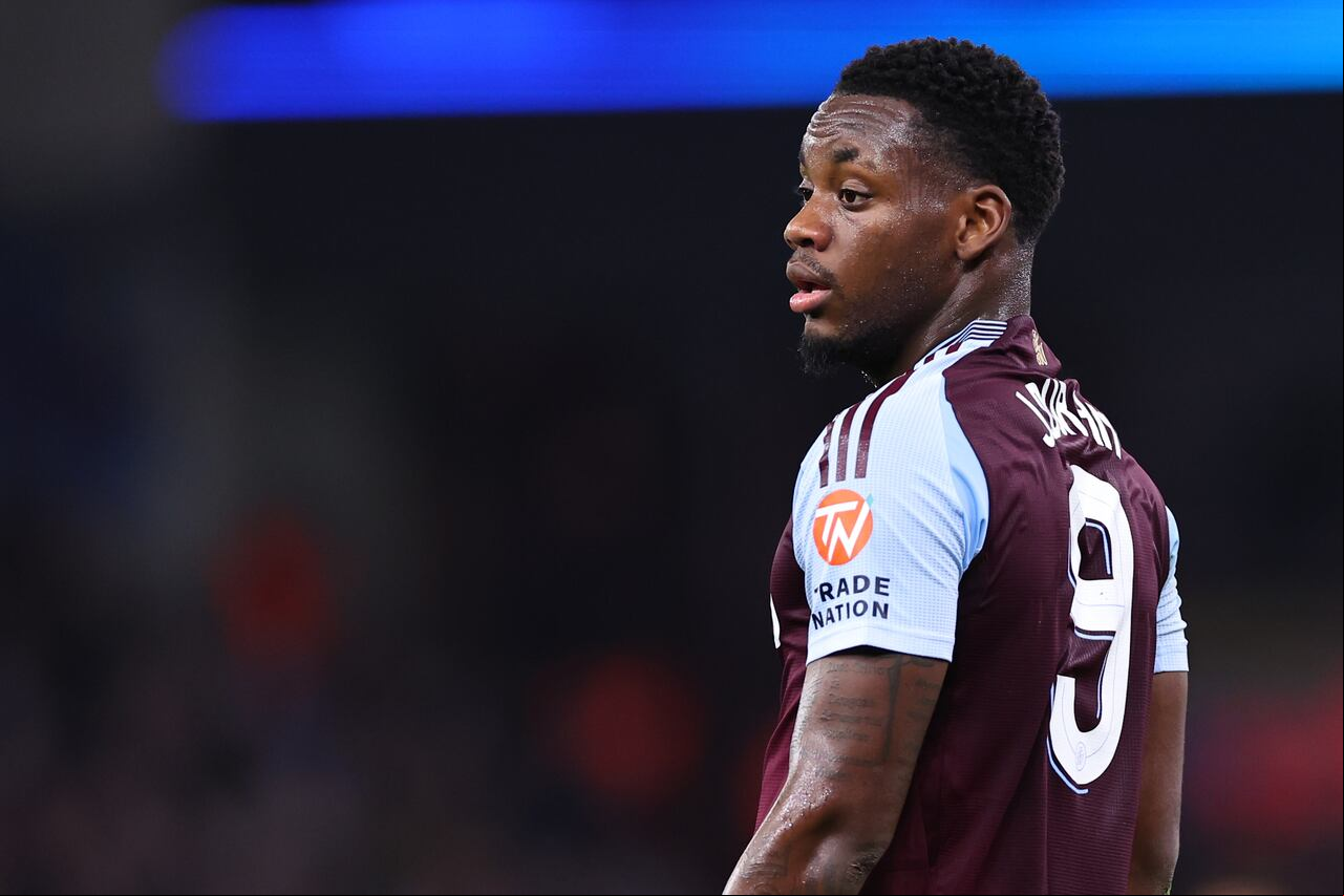 BIRMINGHAM, ENGLAND - OCTOBER 22: Jhon Duran of Aston Villa during the UEFA Champions League 2024/25 League Phase MD3 match between Aston Villa FC and Bologna FC 1909 at Villa Park on October 22, 2024 in Birmingham, England. (Photo by Robbie Jay Barratt - AMA/Getty Images)