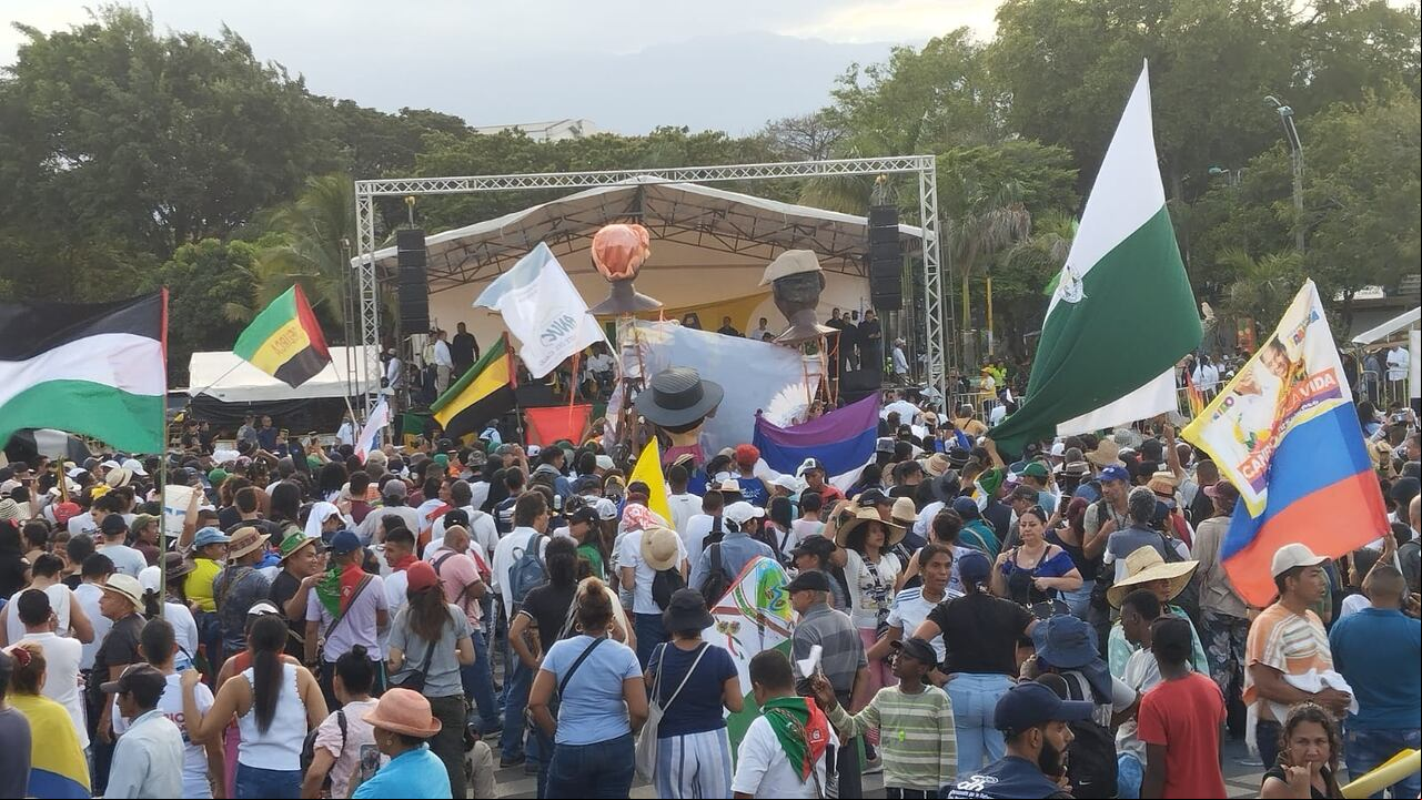 Cali: Presidente Gustavo Petro interviene en la minga indígena en Cali. foto Raúl Palacios, marzo 15-24