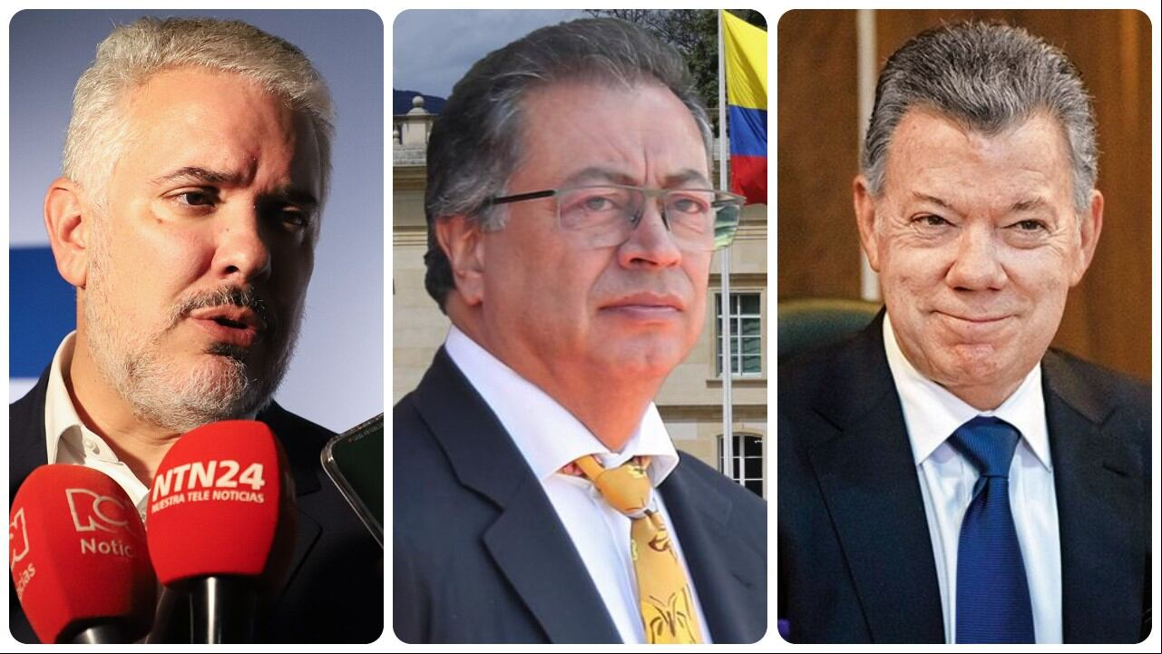Iván Duque, Gustavo Petro y Juan Manuel Santos.