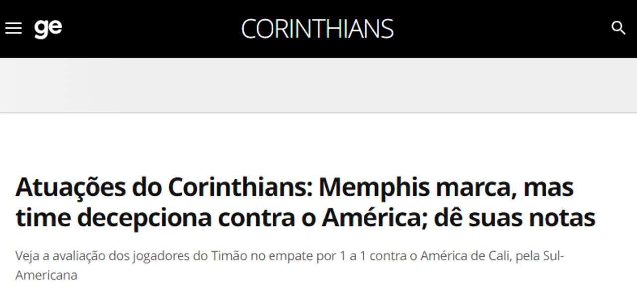 Actuaciones del Corinthians: Memphis anota, pero equipo decepciona ante América; da tus calificaciones