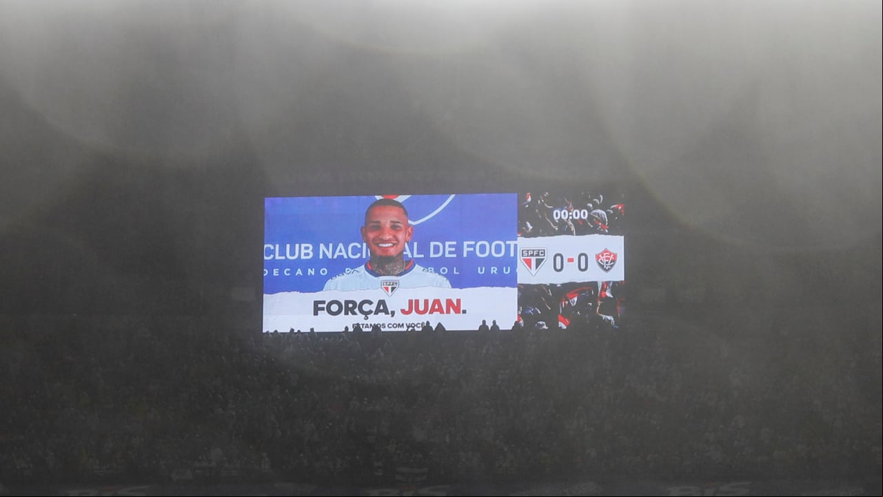 En el estadio Morumbí mandaron ánimo a Juan Izquierdo