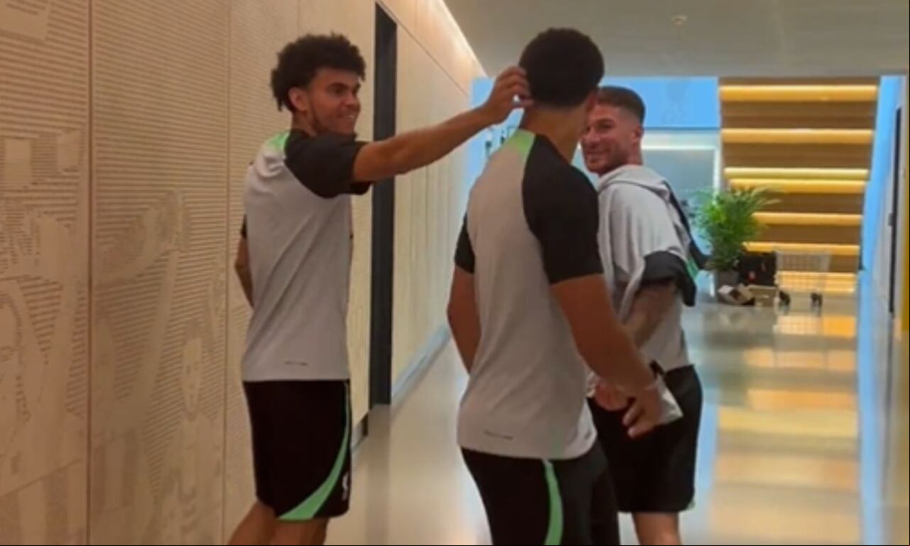 Luis Díaz en la pretemporada con el Liverpool.