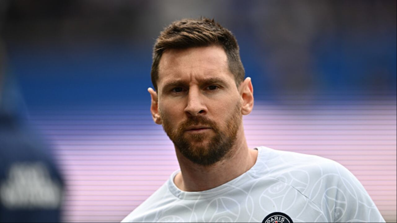 PARIS, - APRIL 30: Lionel Messi of PSG during the Ligue 1 match between Paris Saint-Germain and FC Lorient at Parc des Princes on April 30, 2023 in Paris, . (Photo by Sebastian Frej/MB Media/Getty Images)