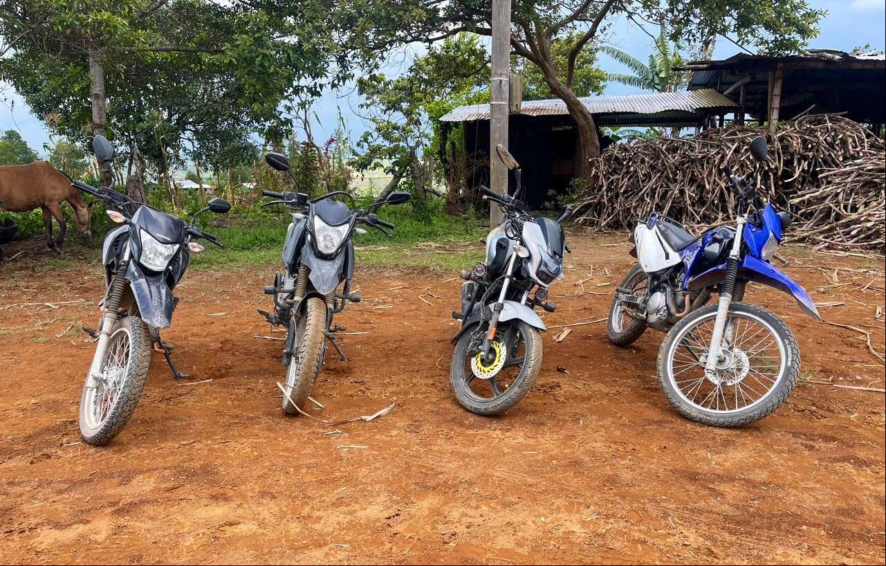 Estas son las motocicletas que los milicianos usaban a la hora de ejecutar acciones militares contra la comunidad de la zona rural de la ciudad de Popayán, Cauca.