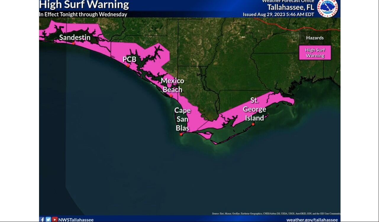 Estas son algunas playas de Florida que están bajo alerta máxima tras el paso del huracán Idalia