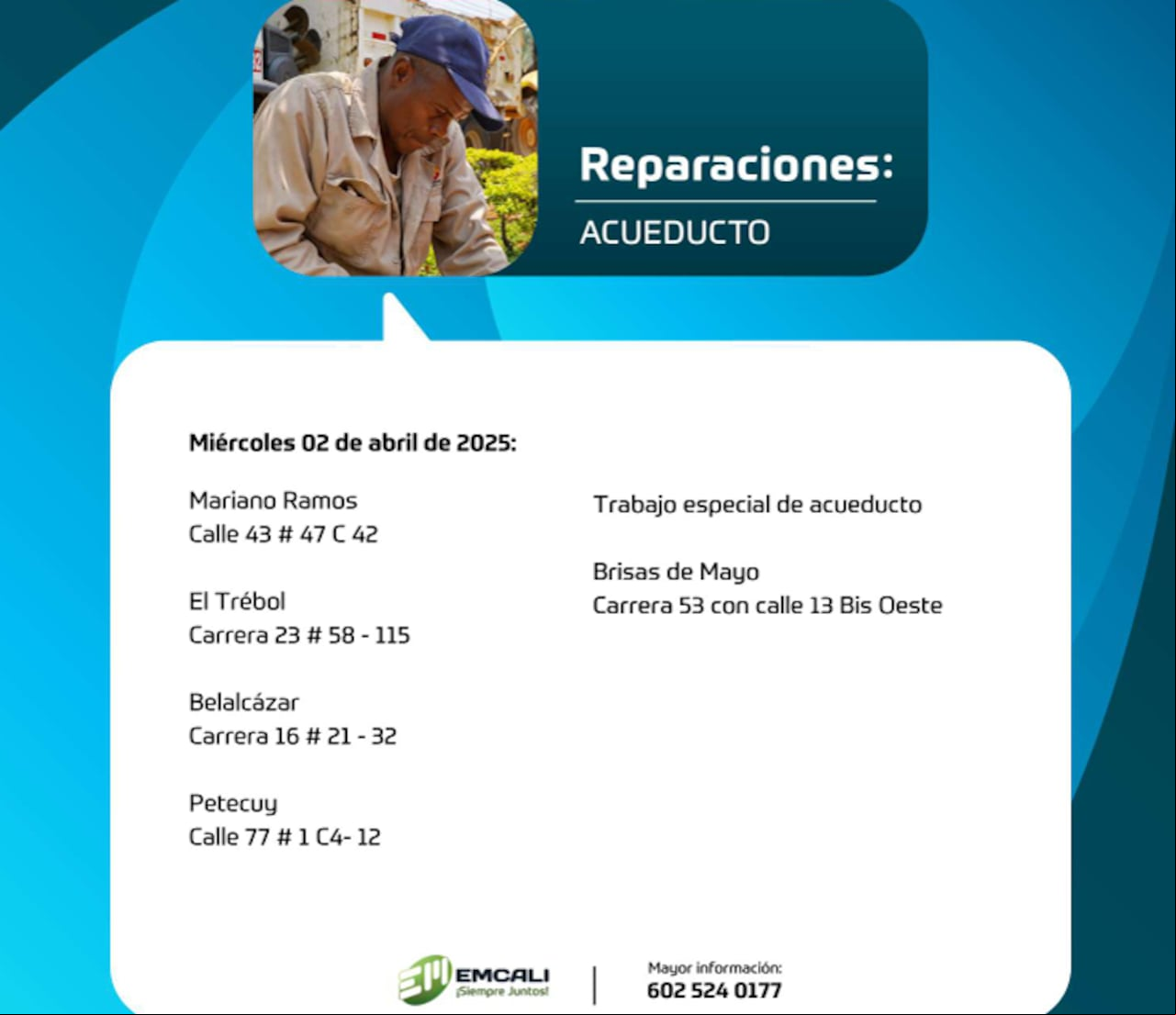 El servicio de agua potable también será objeto de mejoras.