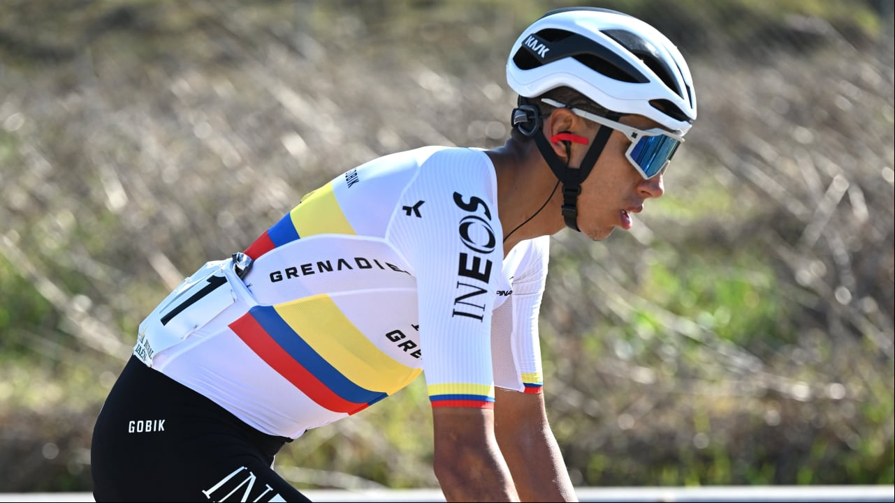 Egan Bernal estaba estrenando su camiseta tricolor como campeón nacional de ruta