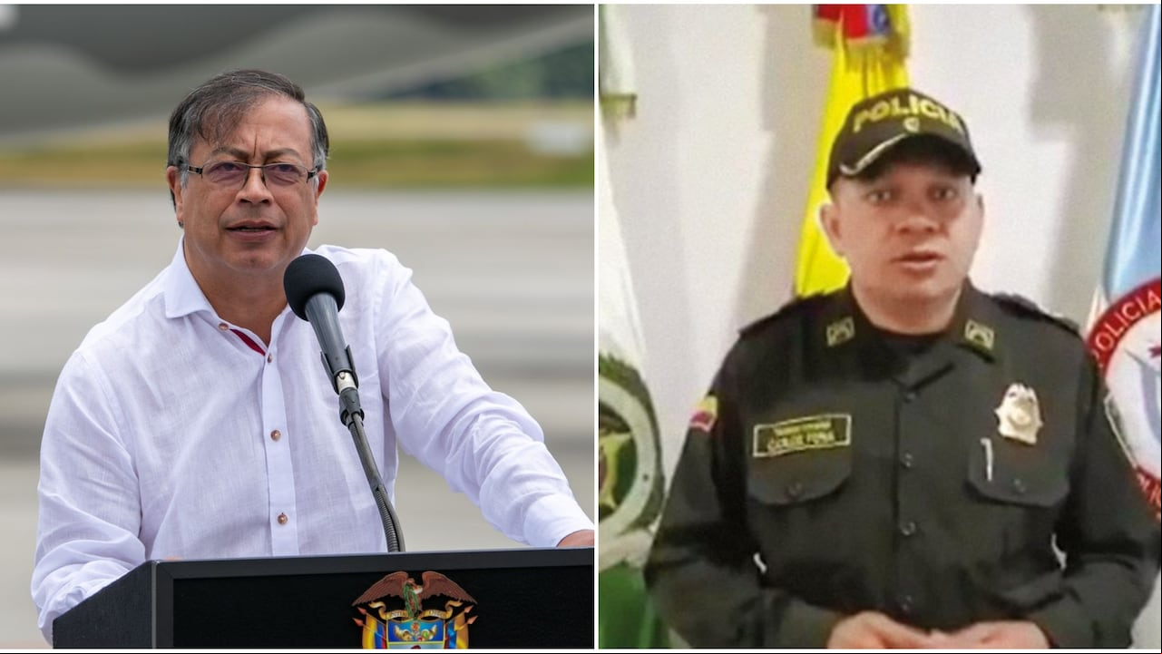 Presidente Gustavo Petro y el coronel Carlos Feria