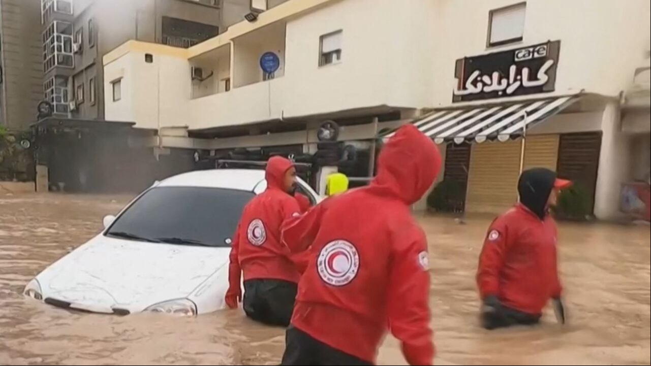 Inundaciones en Libia
