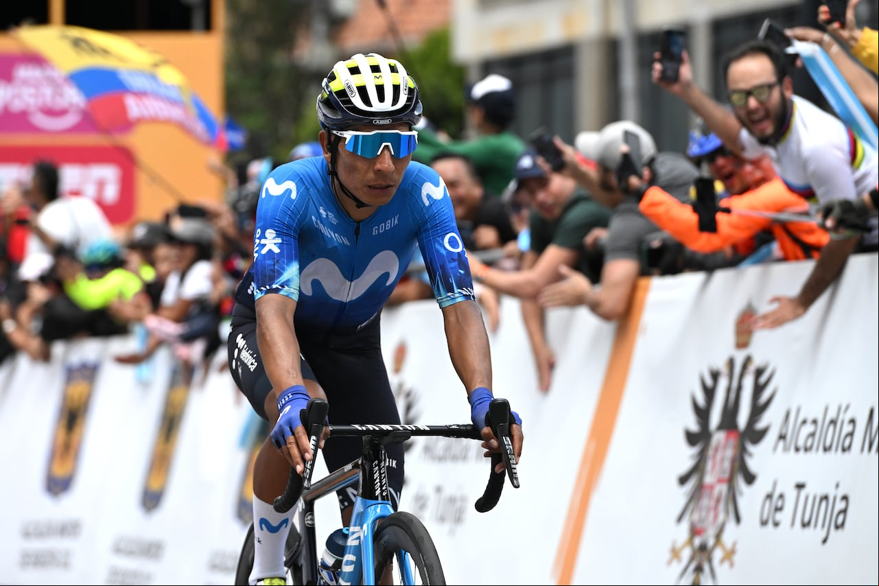 Nairo Quintana arribando a la llegada del Tour Colombia 2024
