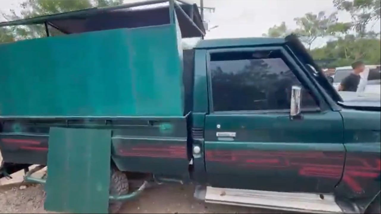 Esta camioneta fue alterada por las disidencias.