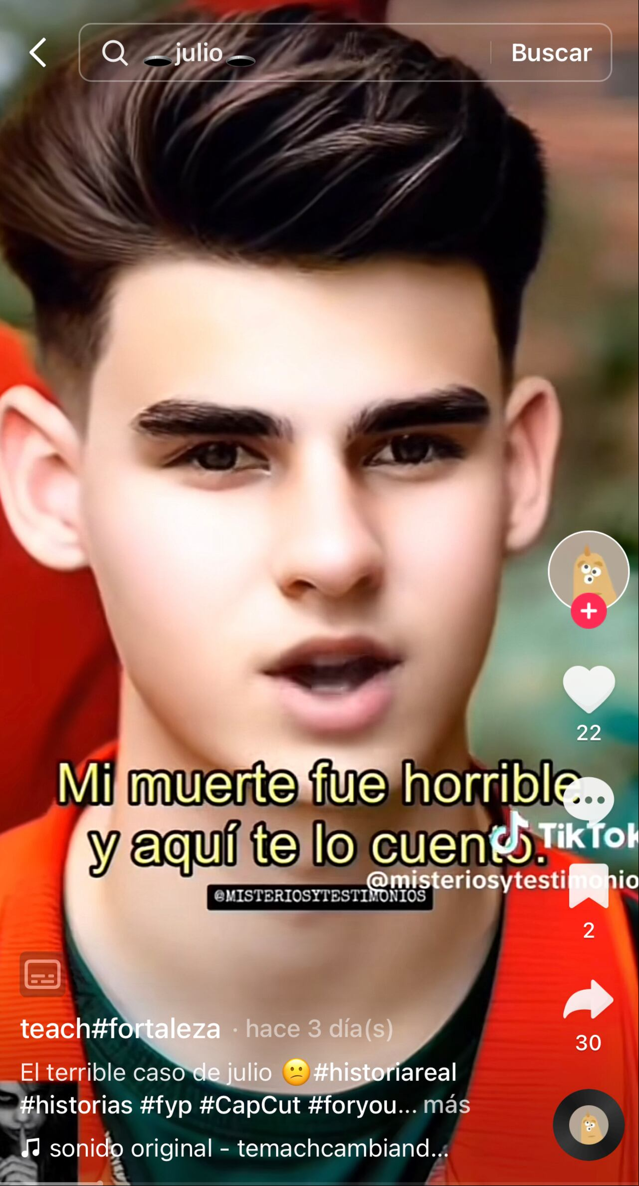 Julio Tik Tok. Foto Tik Tok @temachcambiandovi