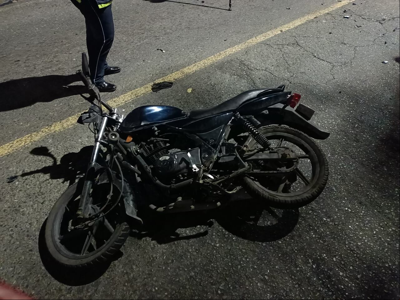 Esta fue la otra motocicleta que resultó involucrada en el siniestro vial.