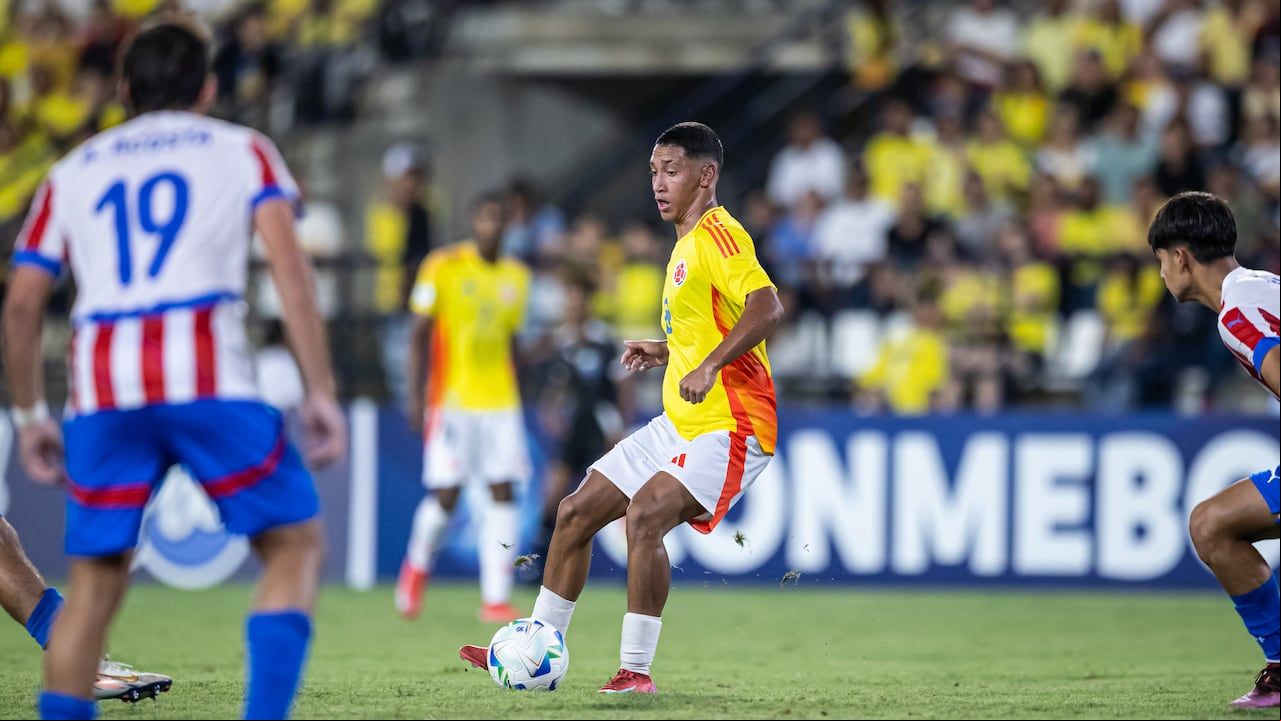 Imagen del partido entre Colombia y Paraguay, por el Sudamericano Sub-17 de Colombia 2025.