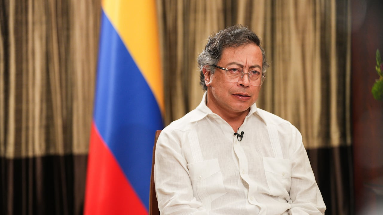 El presidente, Gustavo Petro, durante una entrevista con Televisión Central de China CCTV, en Beijing (China), el 14 de mayo de 2025
