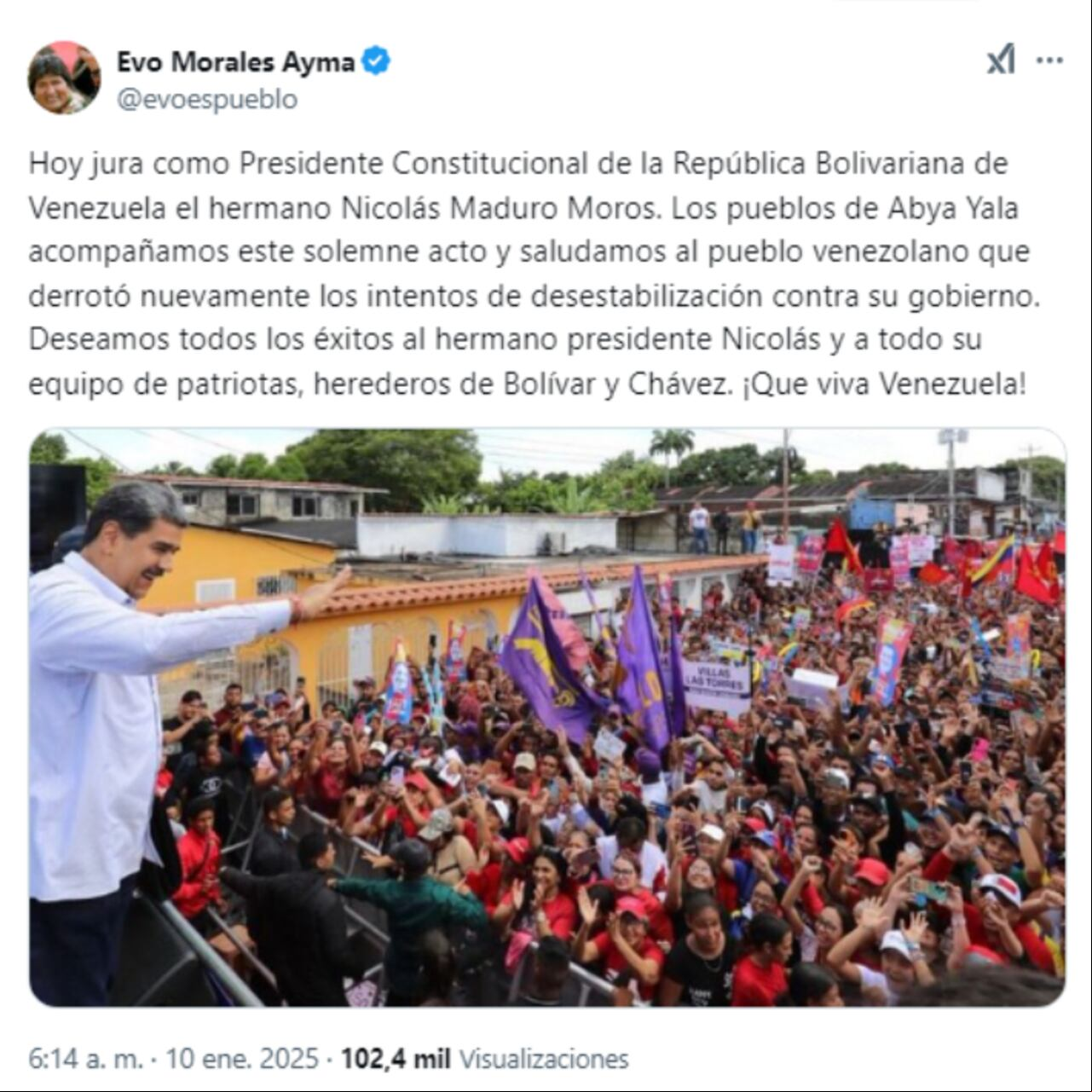 Evo Morales se mostró complacido.