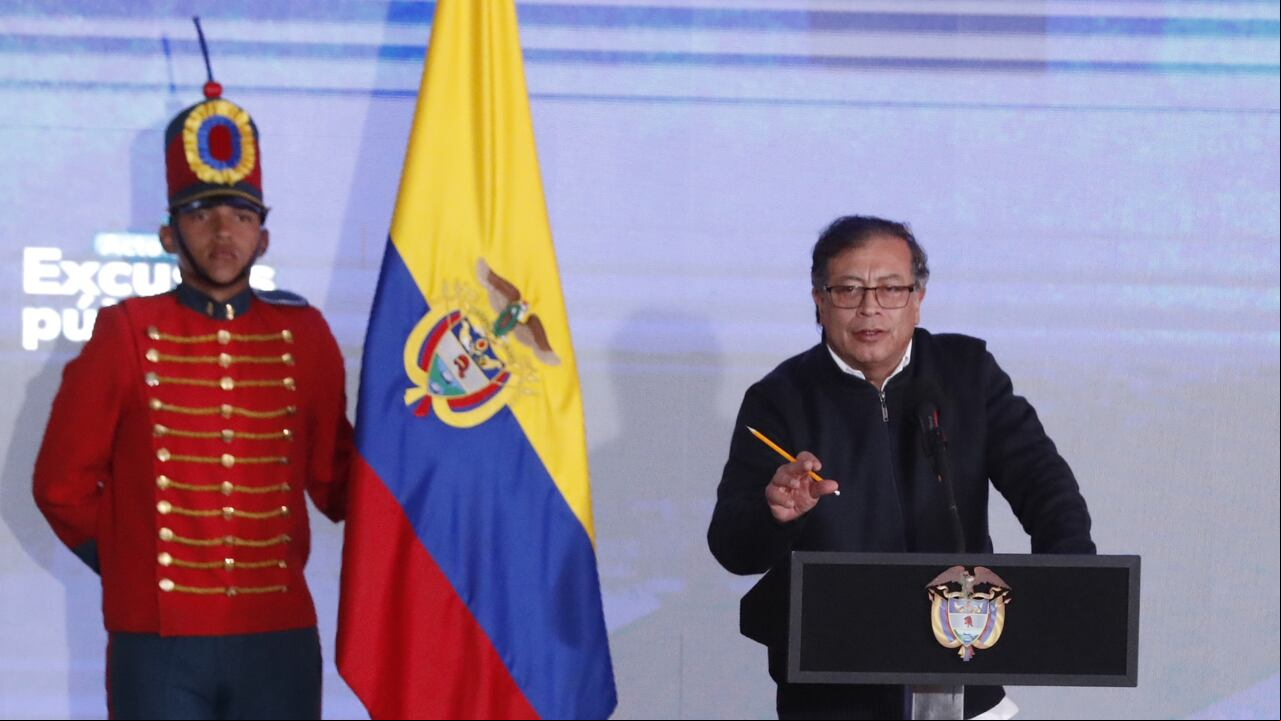 Presidente Gustavo Petro en el acto de perdón del Estado por los falsos positivos