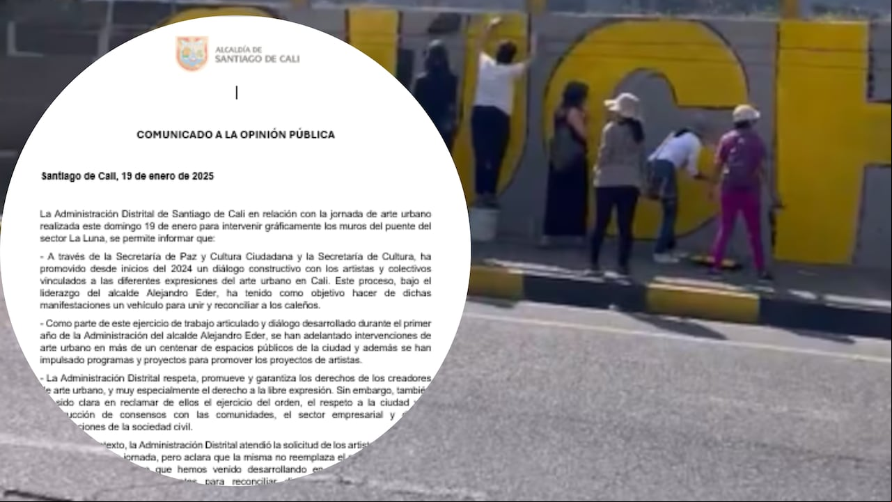 Alcaldía de Cali se pronuncia sobre jornada de arte urbano en el puente de La Luna