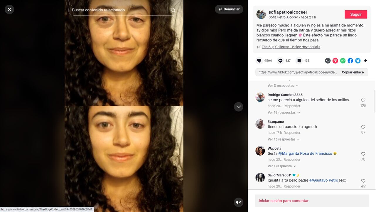 La hija del presidente Gustavo Petro, Sofía Petro, usó un divertido filtro y le 'llovieron' opiniones.