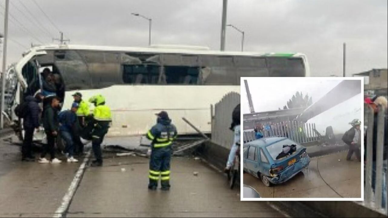 Accidente en la Autopista Sur: bus fuera de control causa siniestro con seis vehículos